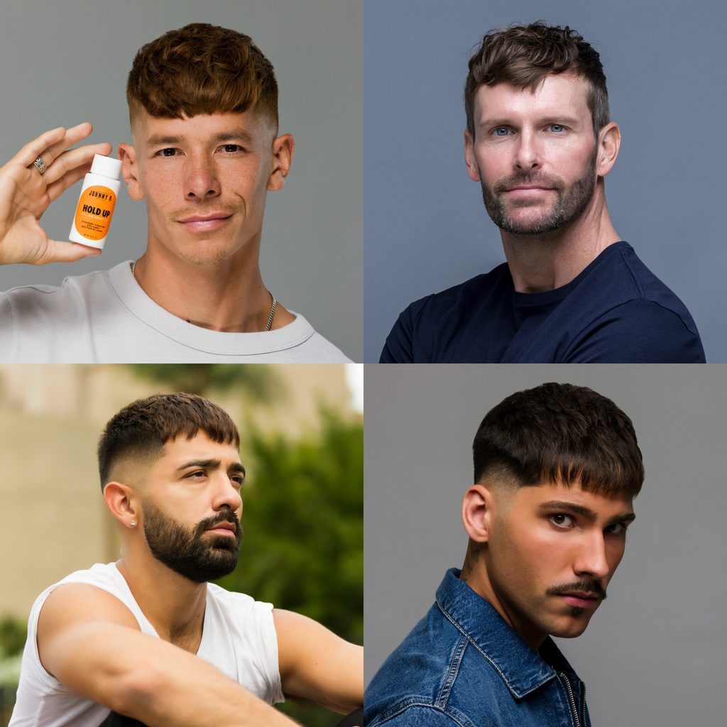 4 models with Hold Up Hair Powder in hair