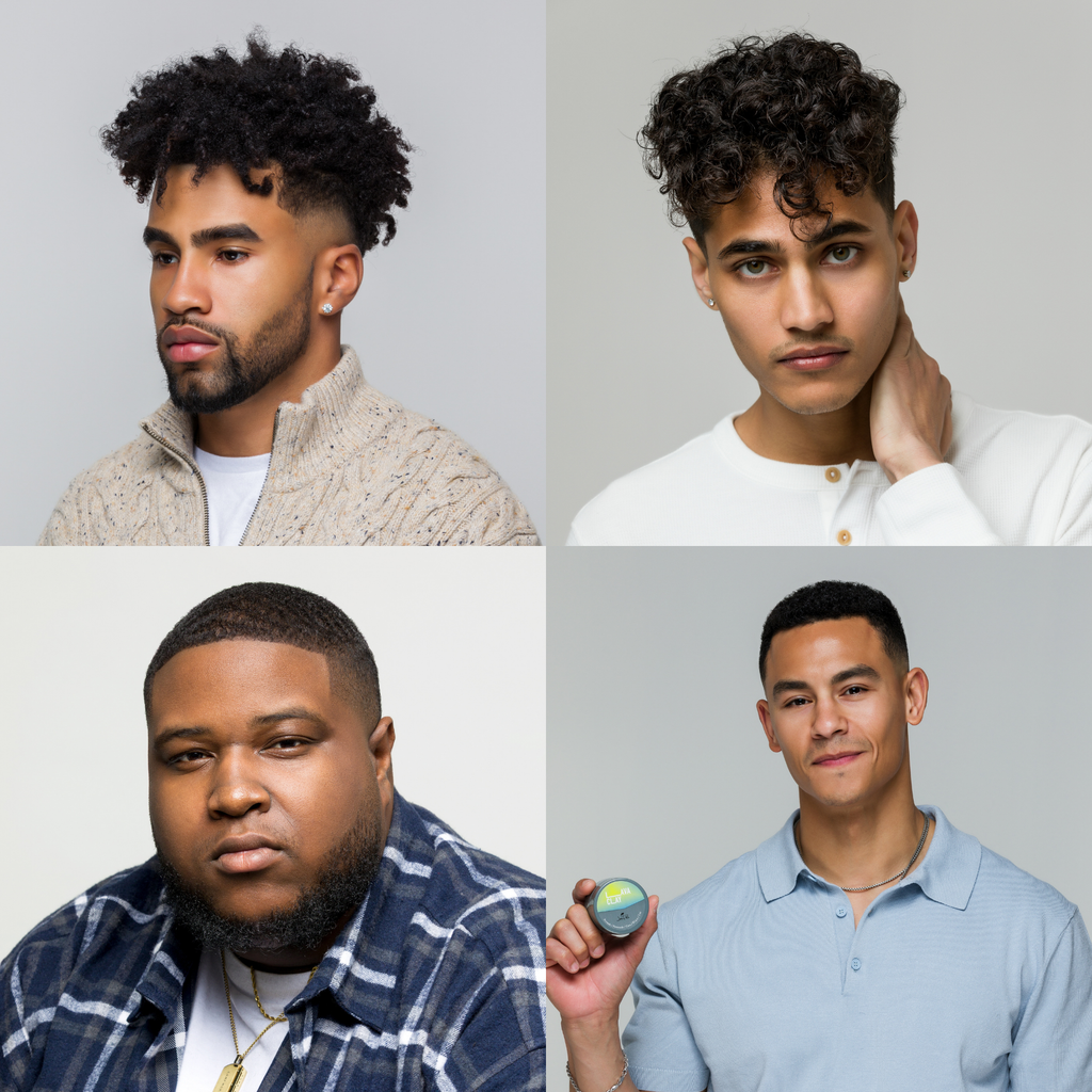 4 models with Lava Clay pomade in hair
