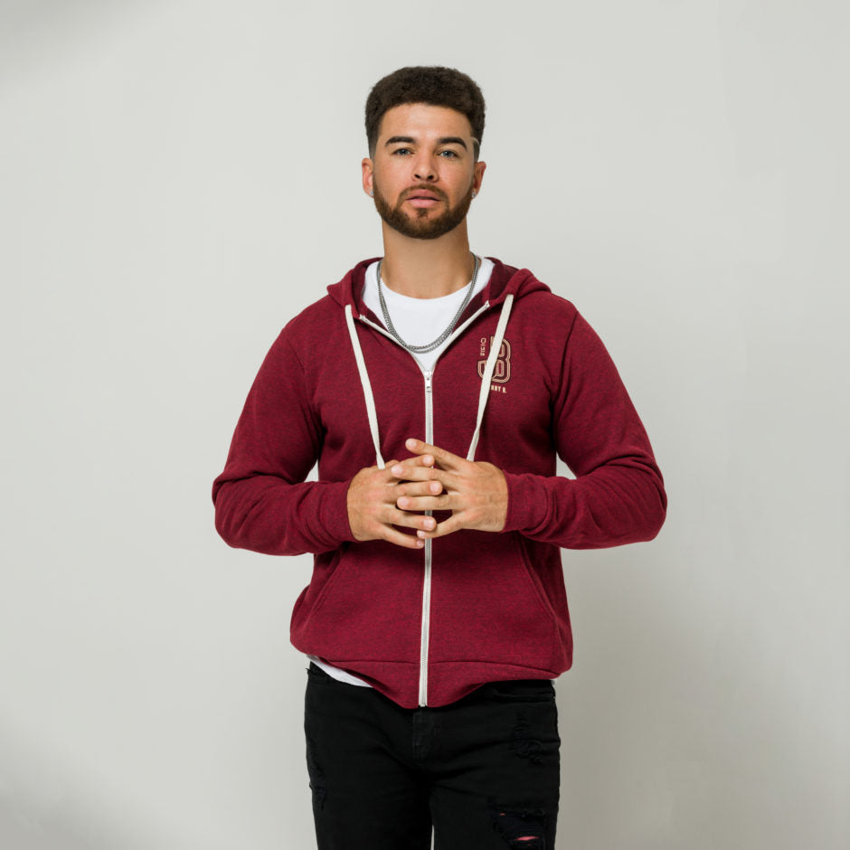 Man wearing Zip Hoodie