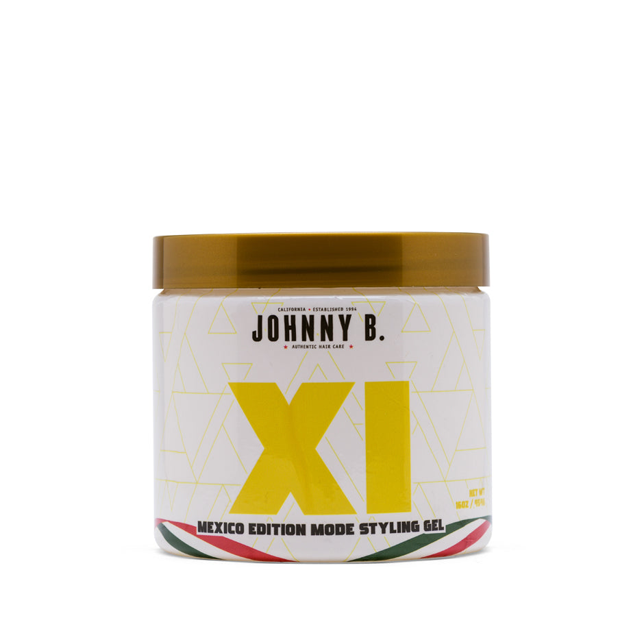 Mexico Mode Styling Gel, green design with "XI"