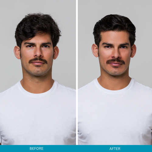 Before and after of using Mode in hair