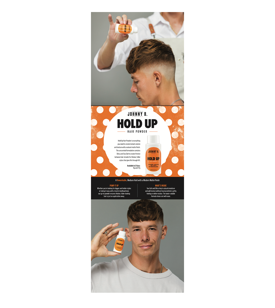 Hold Up Hair Powder Mirror Sign