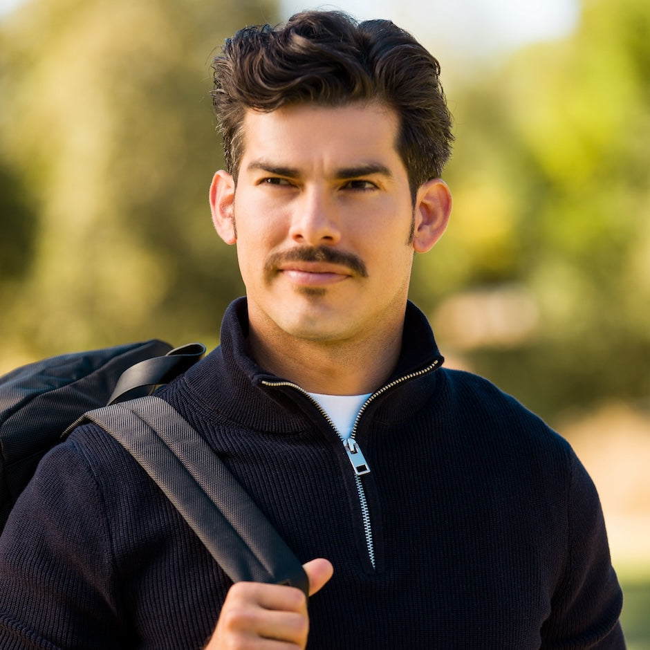 Man wearing backpack