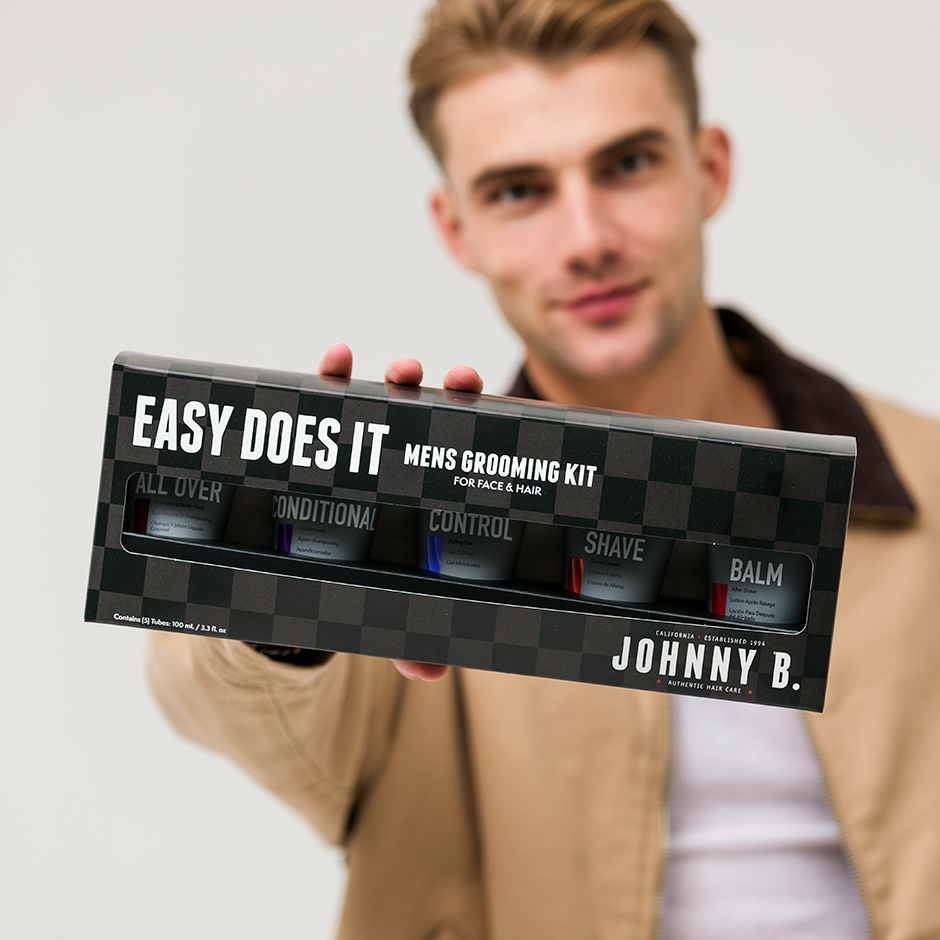 Man holding box of Easy Does It