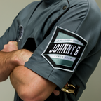 Retro Barber Smock patch details