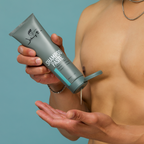 Man squeezing Shampoo Paste 200ml into hands