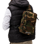 Man wearing Camo Sling Pouch