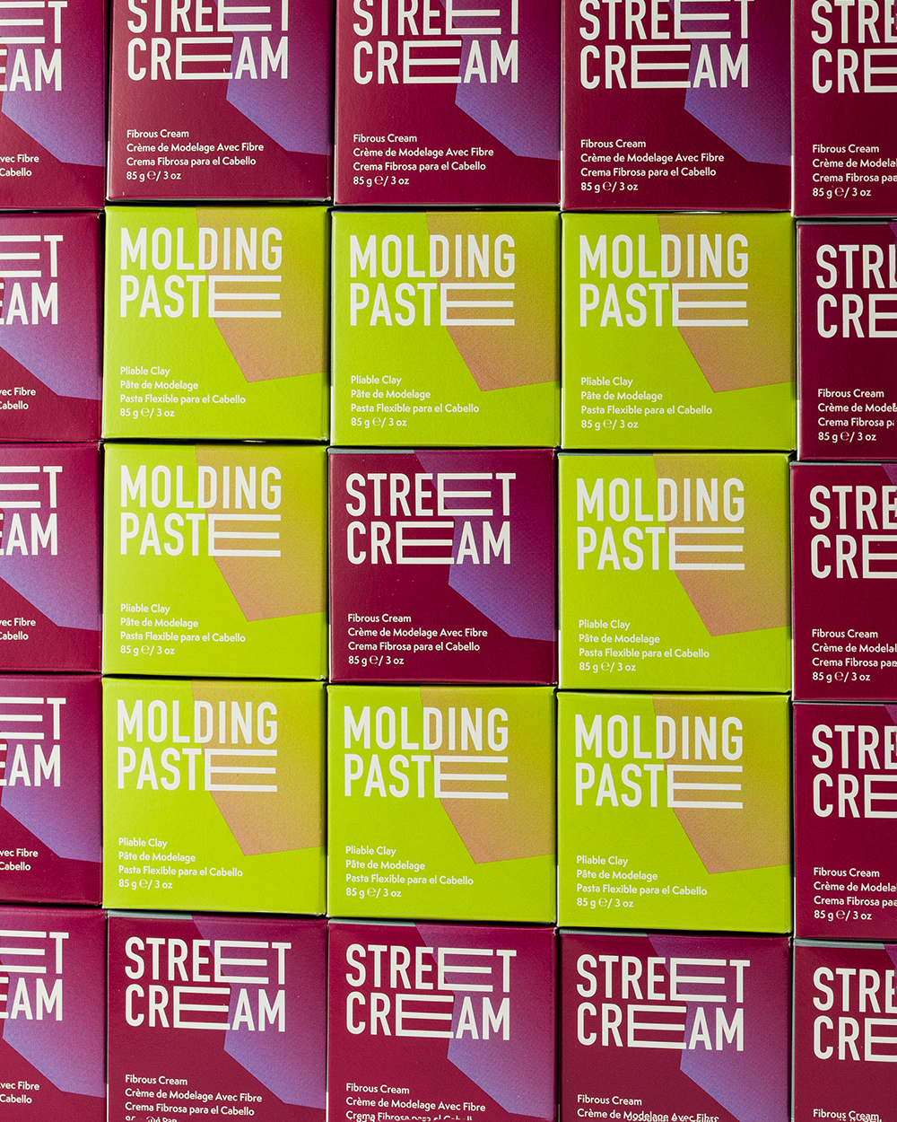 Street Cream and Molding Paste boxes