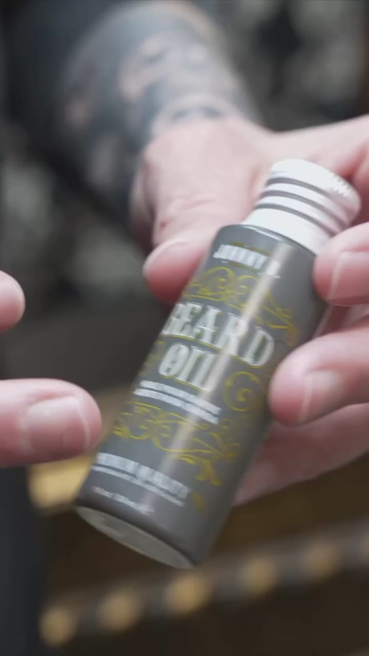 30 second video of a barber advertising Johnny B. Beard Oil and Shampoo Paste