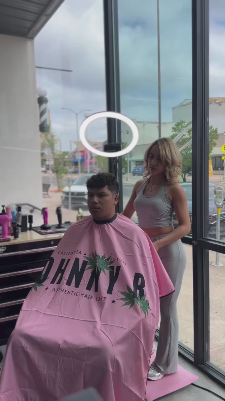 20 second video of a barber advertising Johnny B. Foundation Mousse