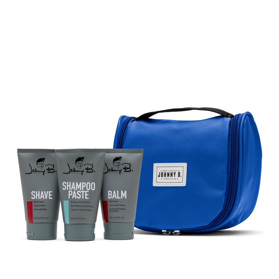 Overnight Shave Bag: includes Shave, Balm, and Shampoo Paste