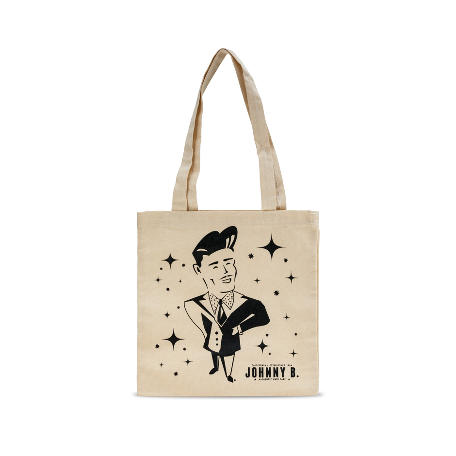 Canvas tote bag with black Johnny B. design