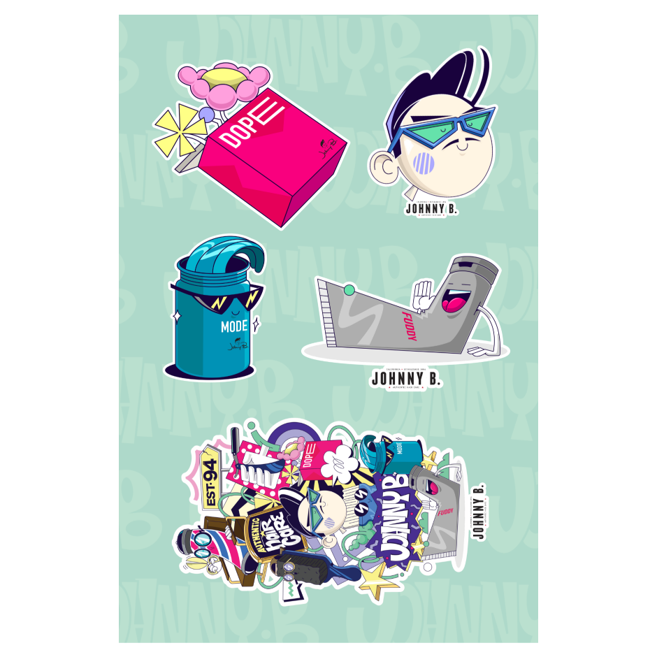 Graffiti Sticker sheet with 5 stickers